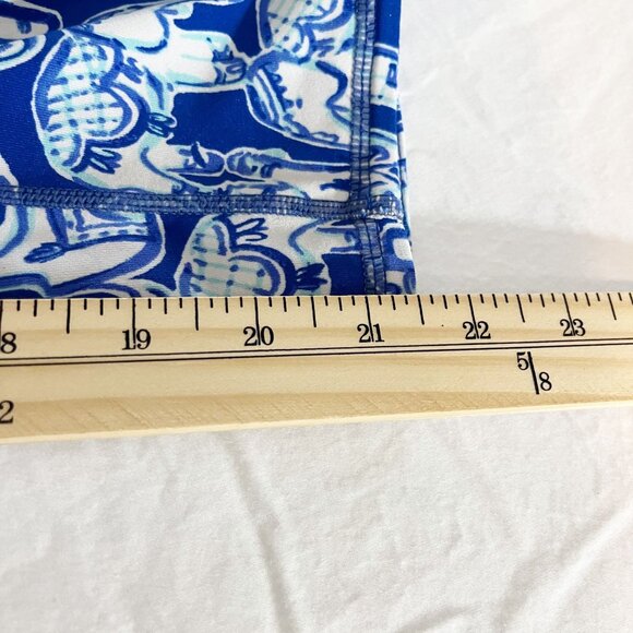 Lilly Pulitzer Luxletic Weekender Leggings Get Trunky Blue White Elephant SMALL - Picture 7 of 7